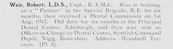 Weir R Captain Royal Army Medical Corps Photo Available Plate 3