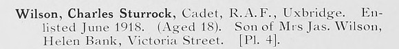Wilson C S Cadet Royal Air Force Photo Available Plate 4