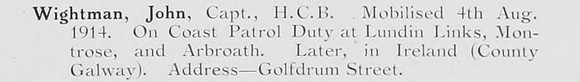 Wightman J Captain Highland Cyclist Battalion