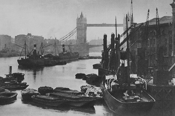The Thames From London Bridge 1920s