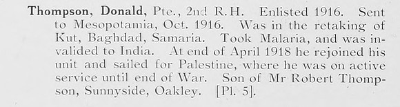 Thompson D Pte 2nd Black Watch Photo Available Plate 5