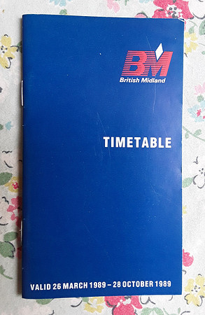 British Midland Airlines Timetable Front
