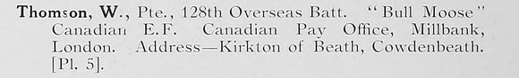 Thomson W Pte 128th Canadian Exp Force