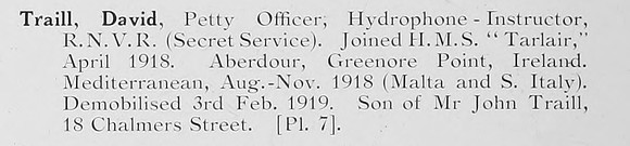 Traill D Petty Officer Royal Naval Volunteer Reserve Photo Available Plate 7
