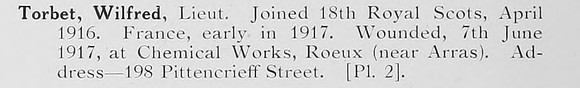 Torbet W Lt 18th Royal Scots Photo Available Plate 2