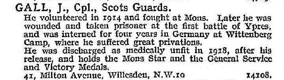 Gall J Cpl Scots Guards