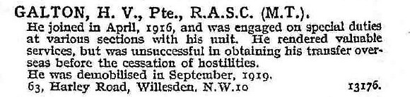 Galton H V Pte Army Service Corps
