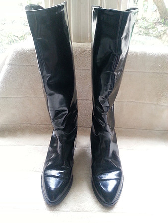 Vintage Russell And Bromley Pull On Black Leather Boots