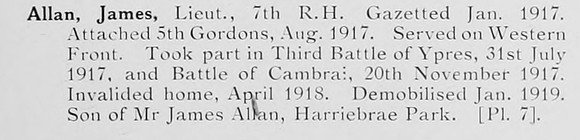 Allan J Lt 7th Black Watch Photo Available Plate 7