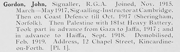Gordon J Sig Royal Garrison Artillery Photo Available Plate 1