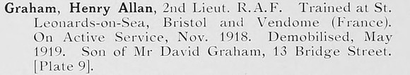 Graham H A 2nd Lt Royal Air Force Photo Available Plate 9