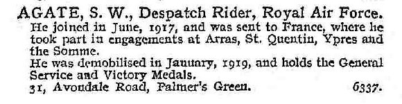 Agate S W Despatch Rider Royal Air Force