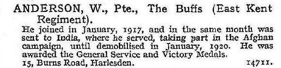 Anderson W Pte East Kent Regiment