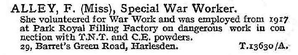 Alley F Miss Munitions Worker