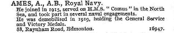 Ames A AB HMS Comus Royal Navy