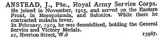 Anstead J Pte Army Service Corps