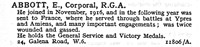 Abbott E Cpl Royal Garrison Artillery 24 Galena Road, London, W6.