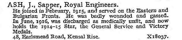 Ash J Sapper Royal Engineers