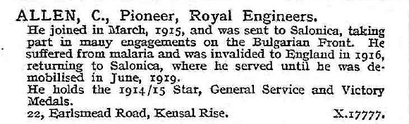 Allen C Pnr Royal Engineers