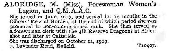 Aldridge M Forewoman QMAAC