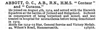 Abbott O C AB HMS Centaur And HMS Curacoa Royal Navy 44, Wilson's Road, Hammersmith, London.