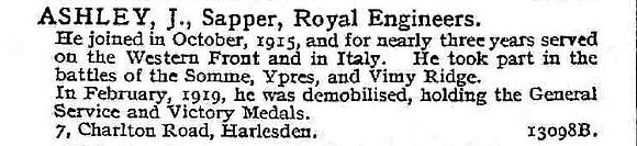 Ashley J Sapper Royal Engineers