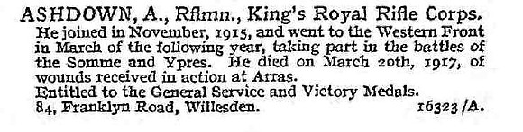 Ashdwon A Rfn Kings Royal Rifle Corps
