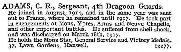 Adams C R Sergt 4th Dragoon Guards