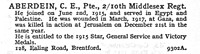Aberdein C E Pte 2/10th Middlesex Regiment 128, Ealing Road, Brentford, London.