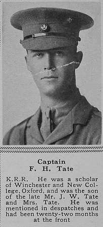 Tate F H Captain KRRC The Sphere 9th Feb 1918