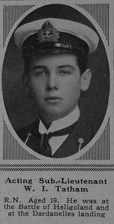 Tatham W I Sub Lt HM Sub H3 Royal Navy The Sphere 9th Sep 1916