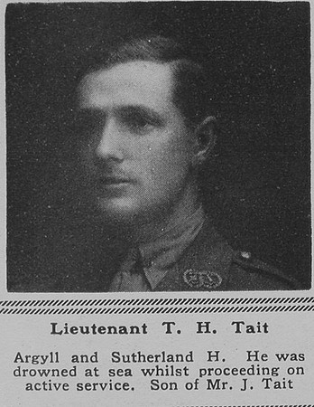 Tait T H Lt A & S Highlanders The Sphere 1st Sep 1917