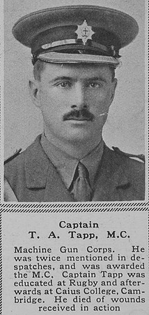 Tapp T A Captain MC Coldstream Guards attd MGC The Sphere 22nd Dec 1917