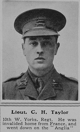 Taylor C H Lt 10th West Yorks Regt The Sphere 12th Feb 1916