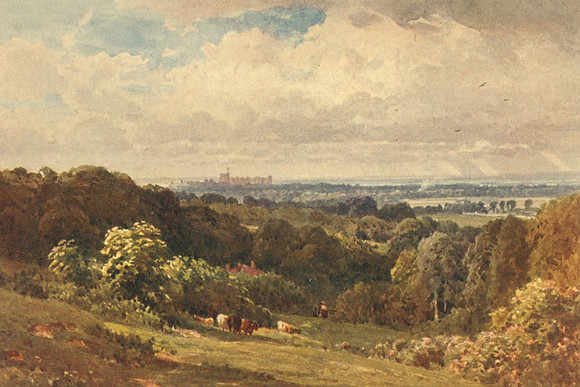 Windsor Castle From Coopers Hill Near Egham Surrey 1906
