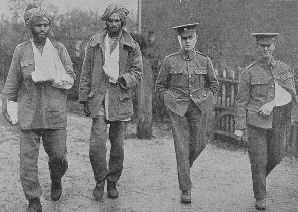 Wounded Indian And British Soldiers In England