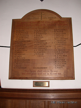Memorial Plaque The Parish Church of St. Peter the Apostle Walton On The Hill