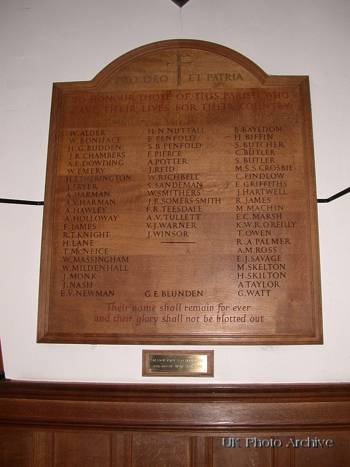 Memorial Plaque The Parish Church of St. Peter the Apostle Walton On The Hill