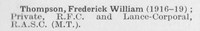 Thompson F W LCpl Army Service Corps