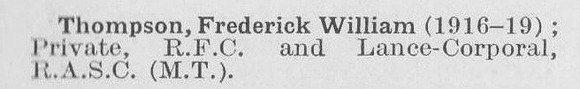 Thompson F W LCpl Army Service Corps