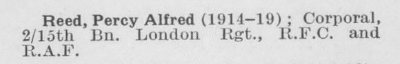 Reed P A Cpl Royal Flying Corps