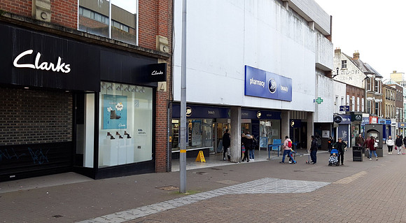 People Queueing Outside Boots Sutton High Street 2021