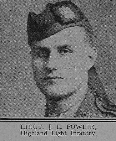 Fowlie J L Lt 1st Attd 10th Highland Light Infantry The Great War Vol 11