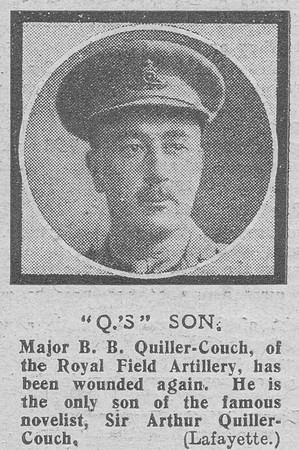 Quiller-Couch B B Major Royal Field Artillery The Graphic 31st Oct 1918
