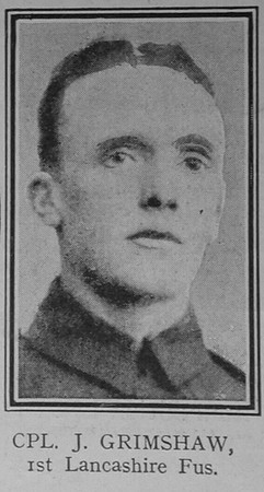 Grimshaw J Cpl VC 1st Lancashire Fusiliers The Great War Vol 10