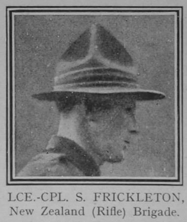Frickleton S L/Cpl VC New Zealand Rifle Brigade The Great War Vol 10