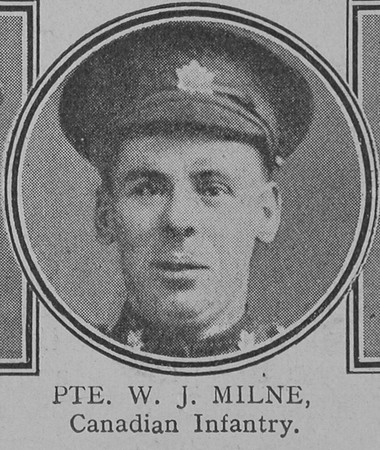 Milne W J Pte VC 16th (The Canadian Scottish) Canadian Expeditionary Force