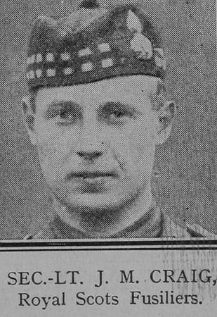 Craig J M 2nd Lt VC 4th Royal Scots Fusiliers