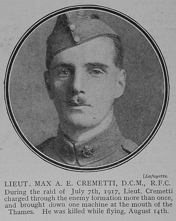 Cremmetti M A E Lt DCM Royal Flying Corps