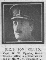 Upjohn W M Captain 1st Welsh Guards The Graphic 10th Oct 1918